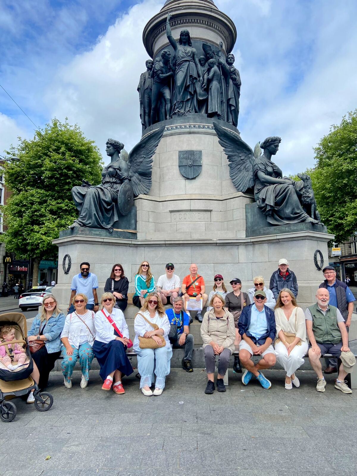 A large group at the O'Connell Monument