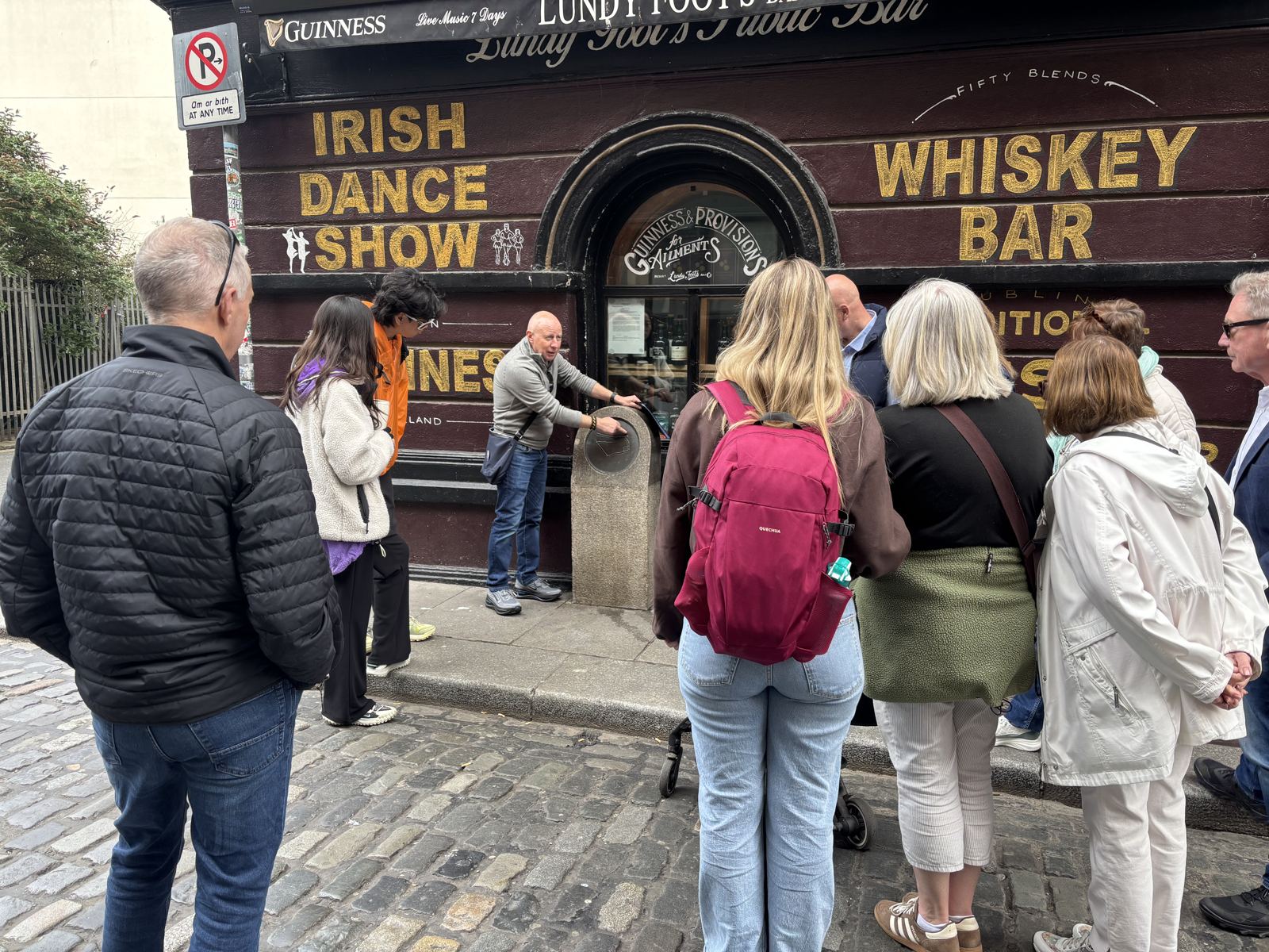A group outside a traditional Dublin pub