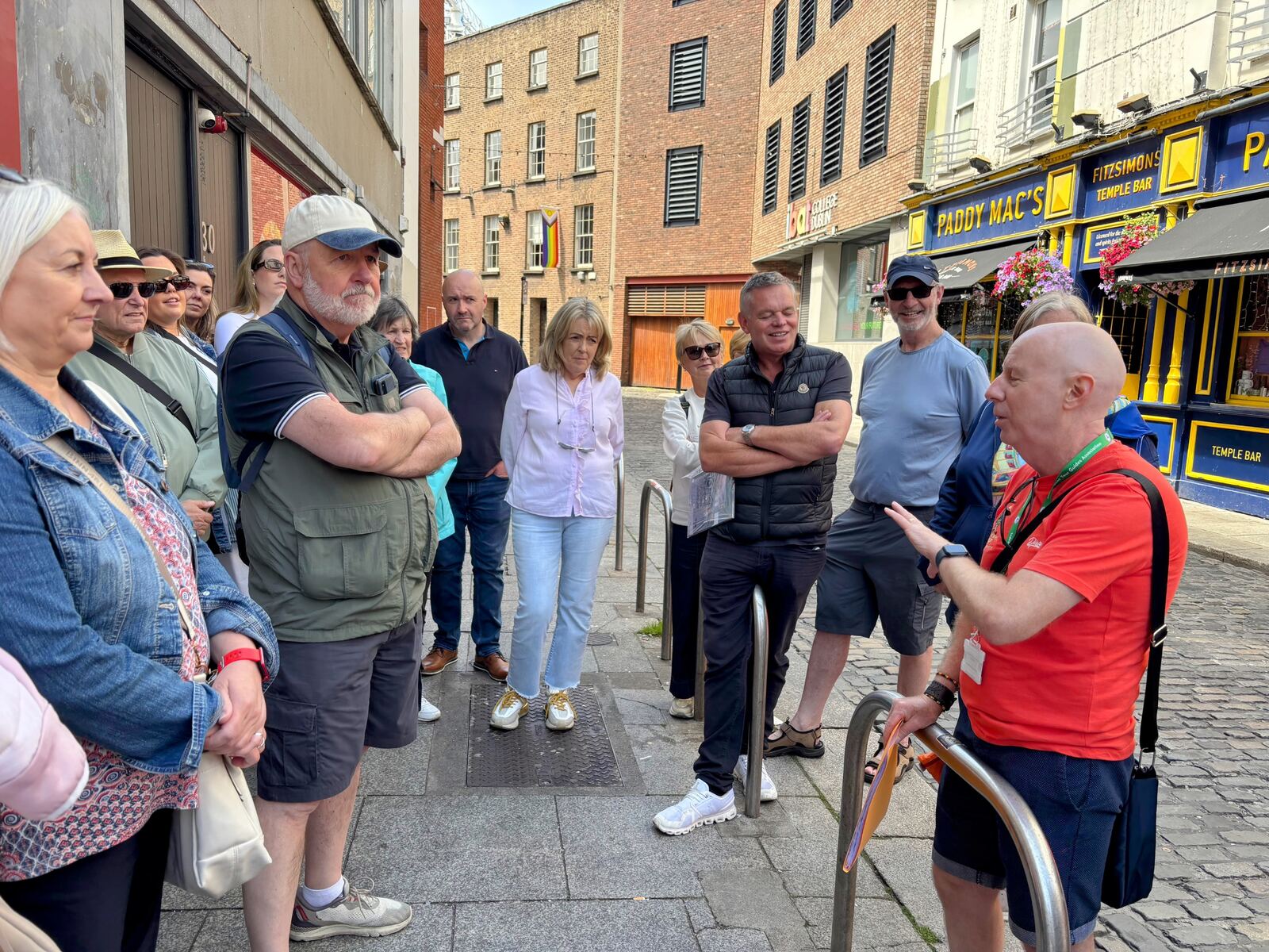 Joe telling a story on a Dublin street