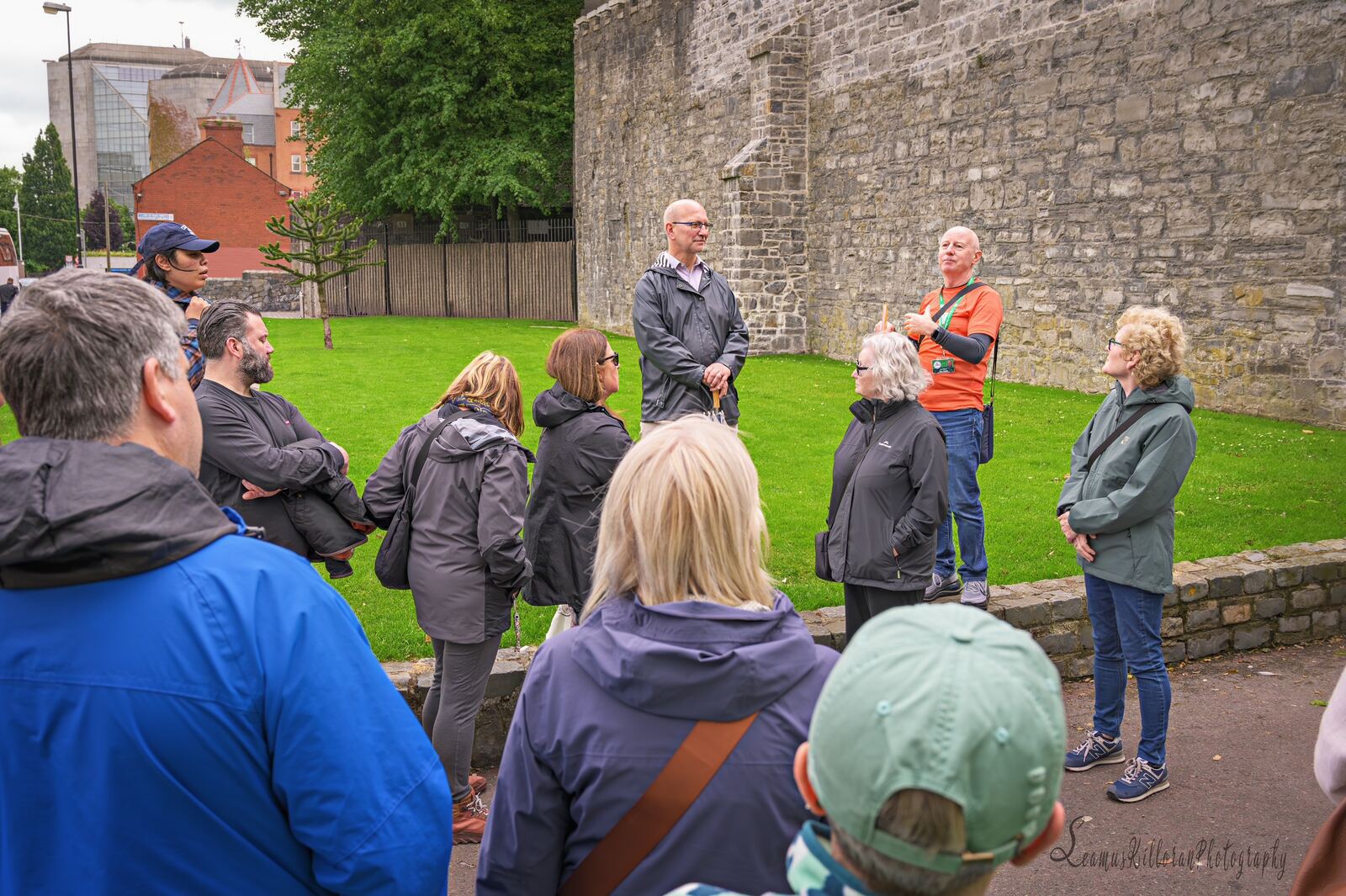 A group beside the medieval walls