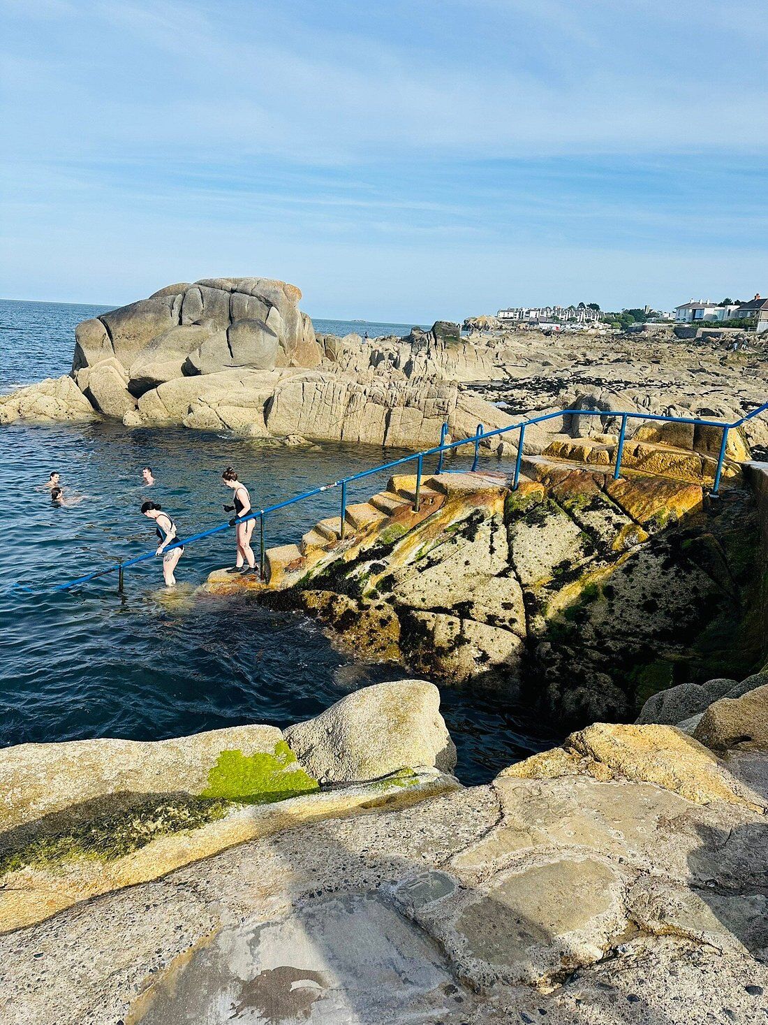 Swimmers at the Forty Foot bathing place in Sandycove