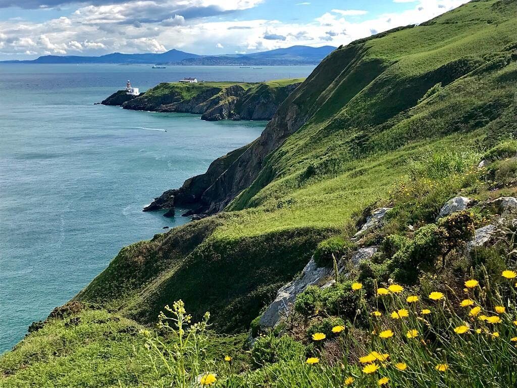 Cliff path on Howth Head with the Baily Lighthouse